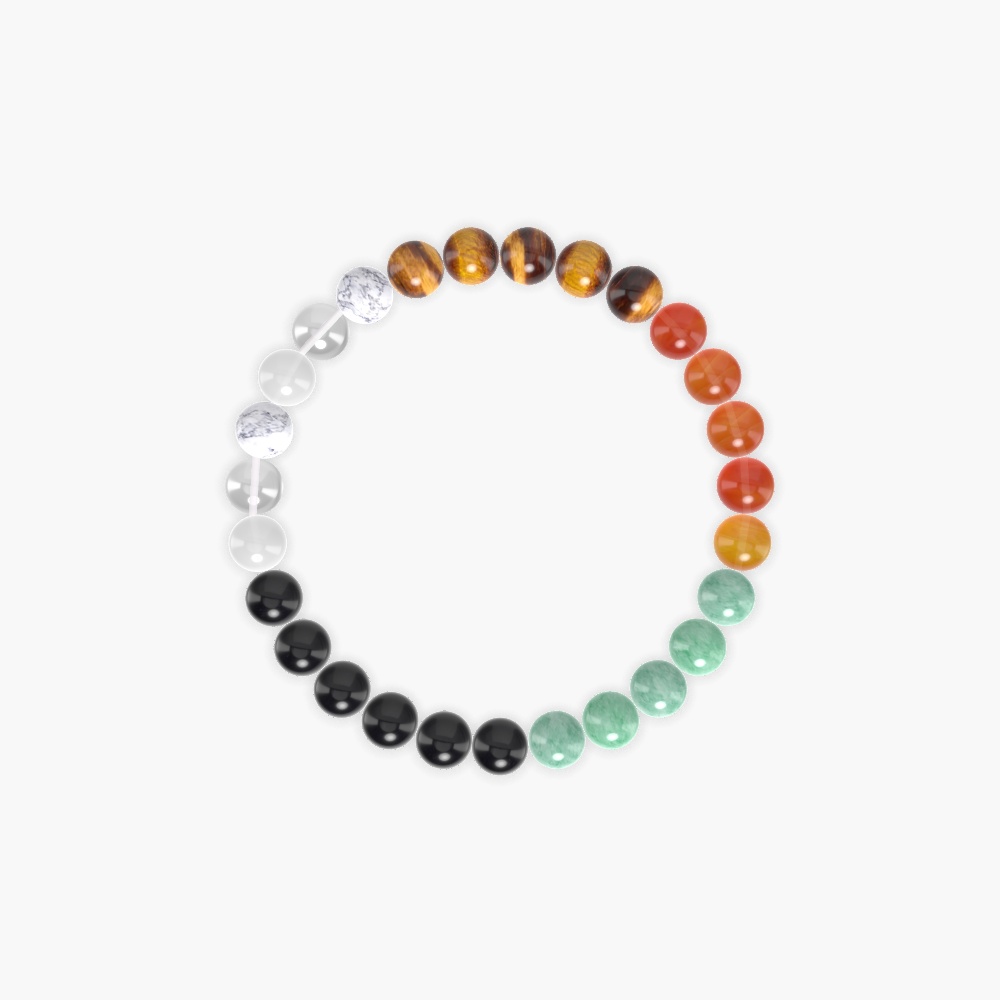 Black Obsidian, Green Jade, Carnelian and more Gemstone Bracelet