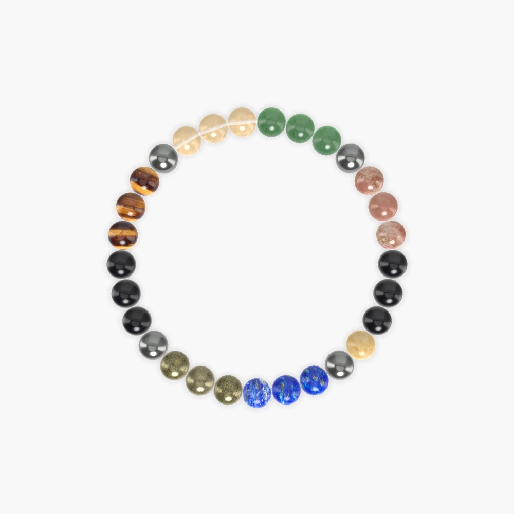 Hematite, Lapis Lazuli, Black Onyx and more Gemstone Bracelet