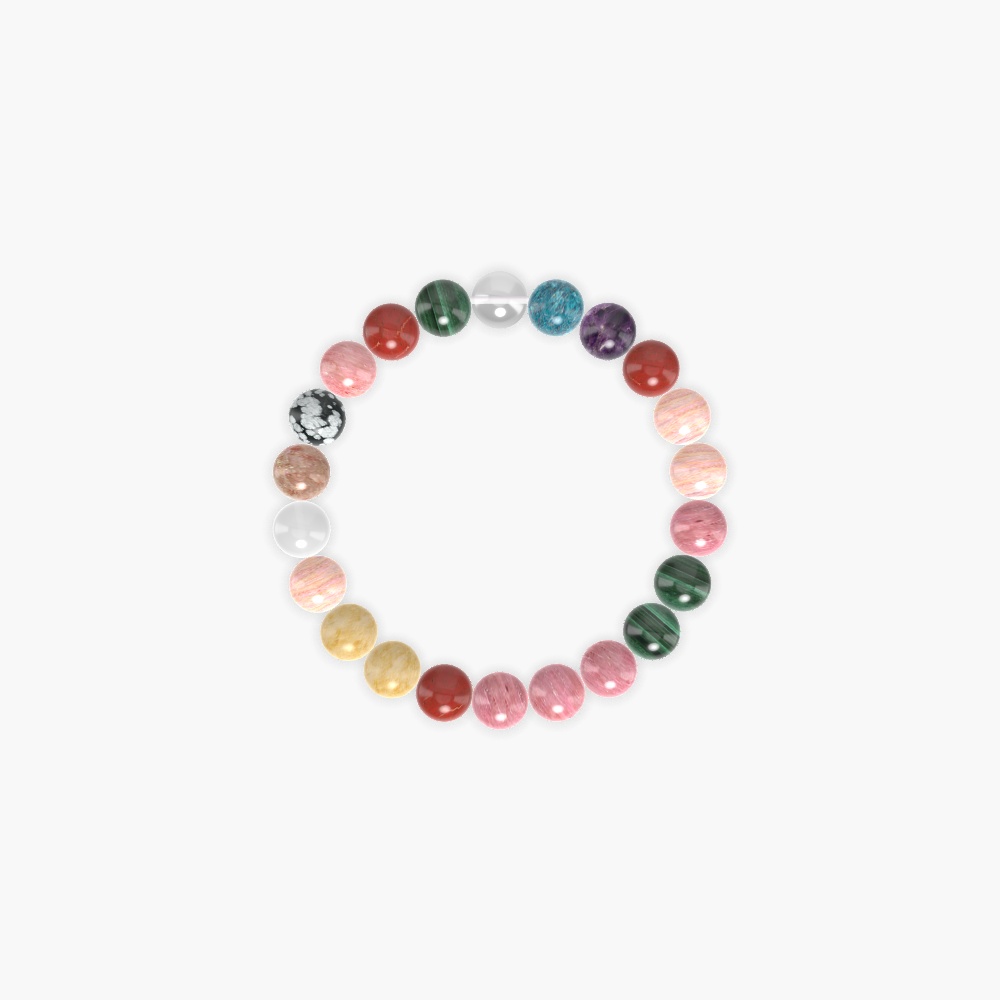 Rhodonite, Malachite, Red Jasper and more Gemstone Bracelet