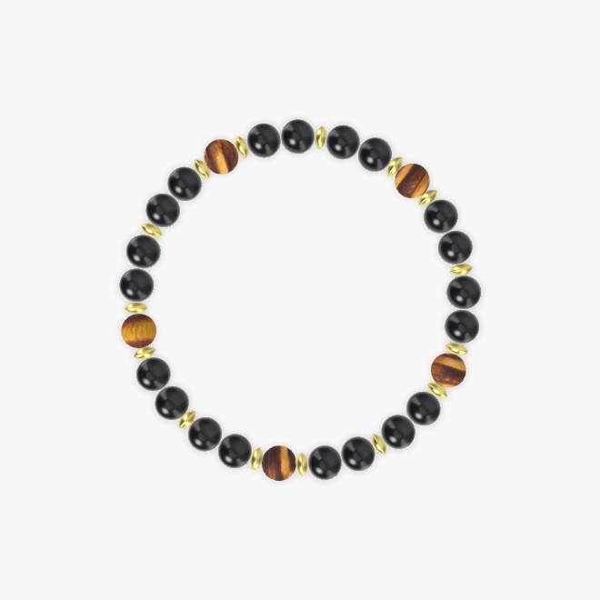 Black Obsidian and Tiger Eye Bracelet
