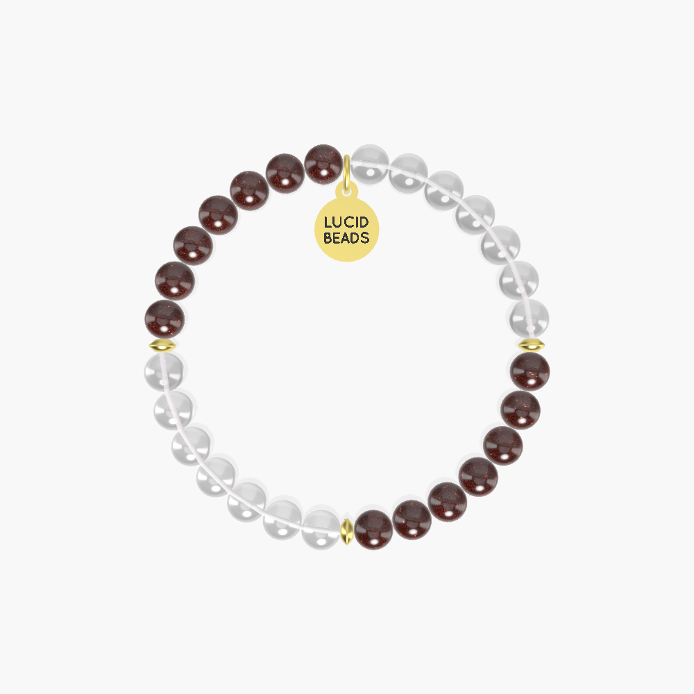 Vitality Harmony Gift - Garnet and Clear Quartz Bracelet