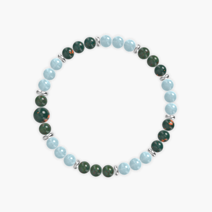 Bloodstone and Aquamarine Bracelet