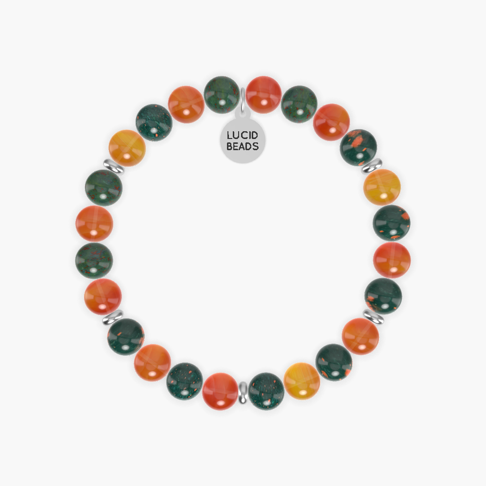 Courageous Fire - Bloodstone and Carnelian Bracelet