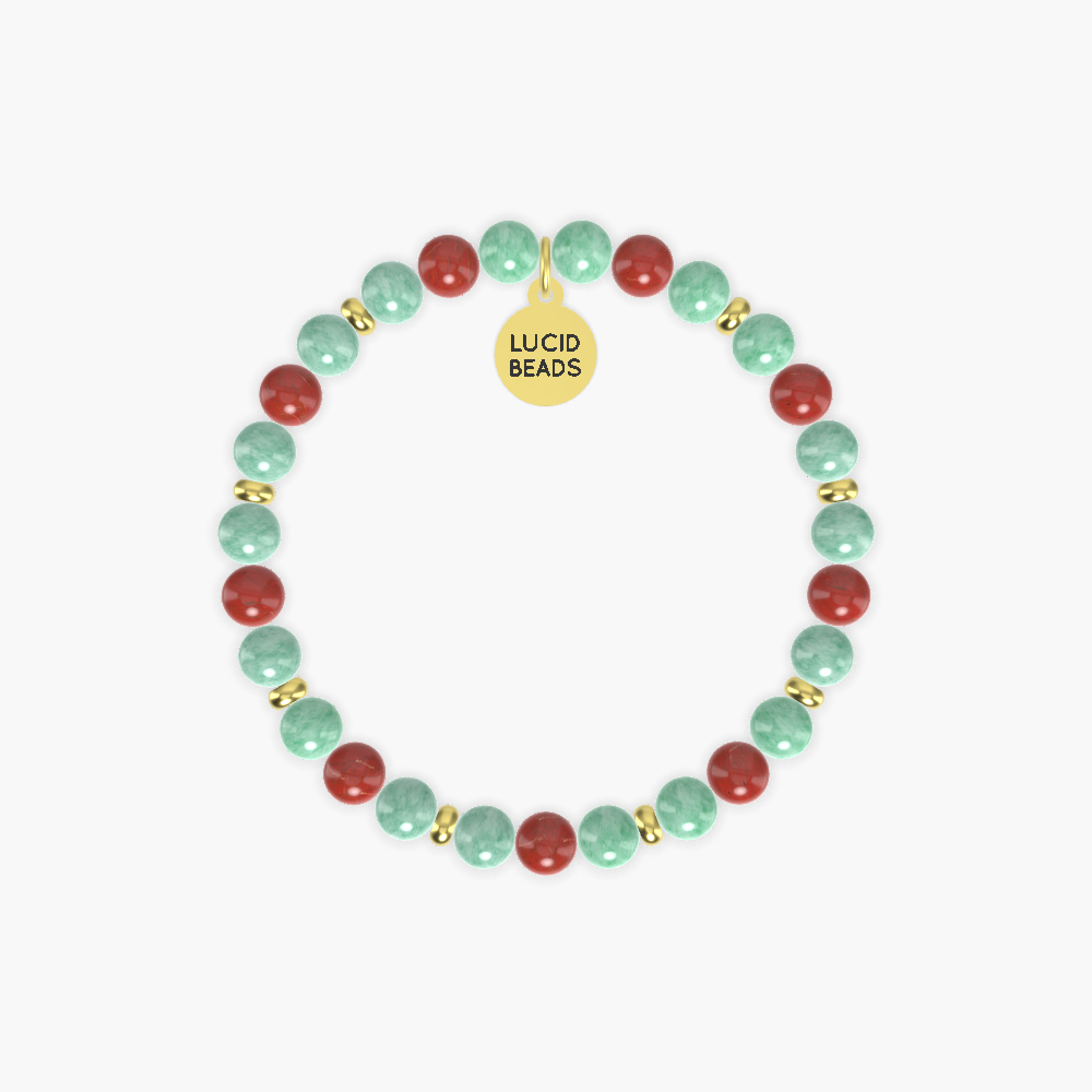 Green Jade and Red Jasper Bracelet