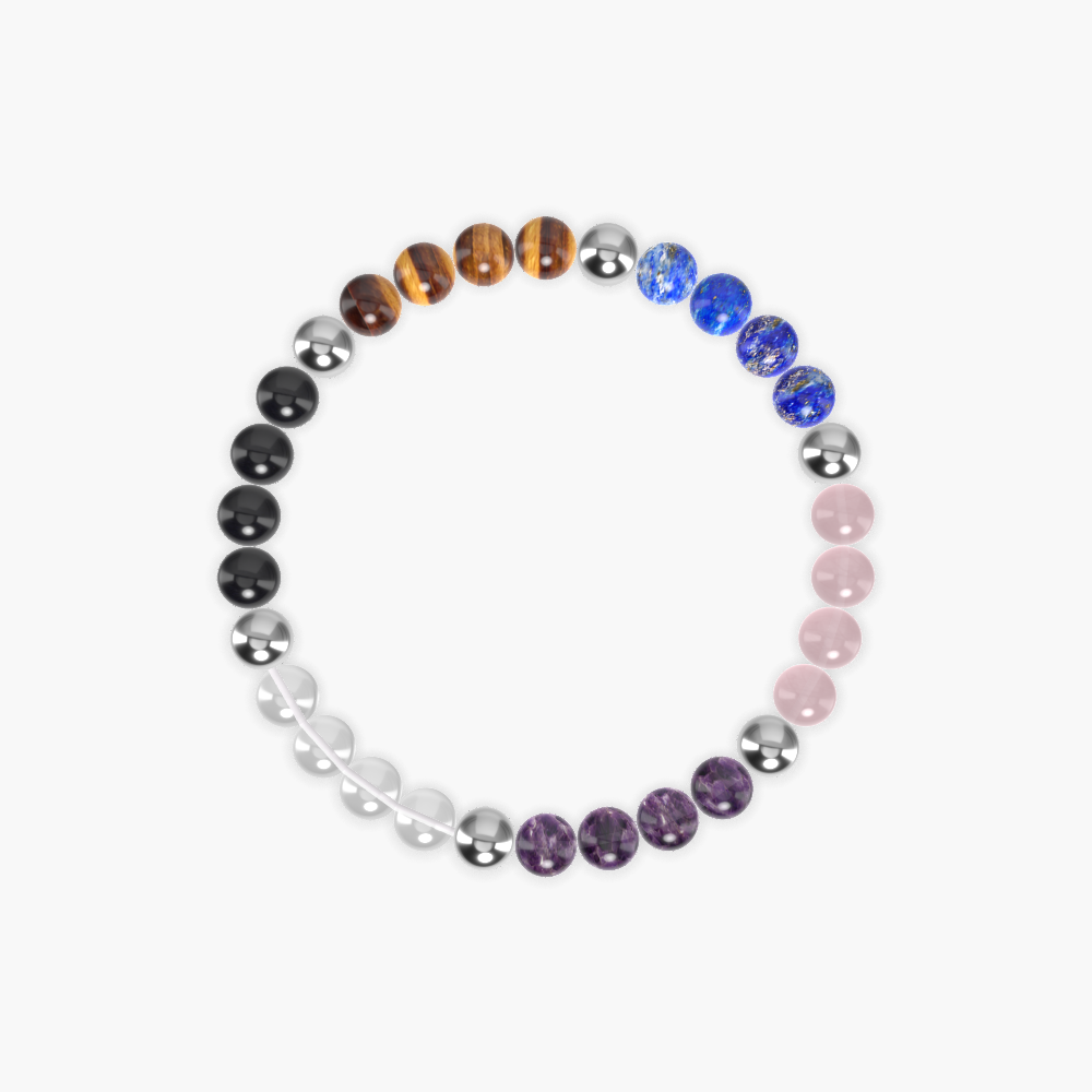 Amethyst, Rose Quartz, Lapis Lazuli and more Gemstone Bracelet