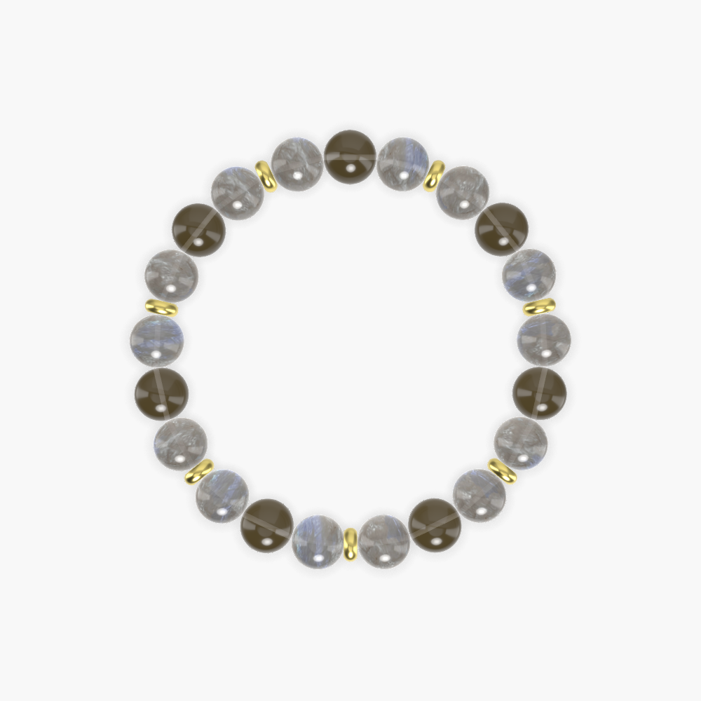 Labradorite and Smoky Quartz Bracelet