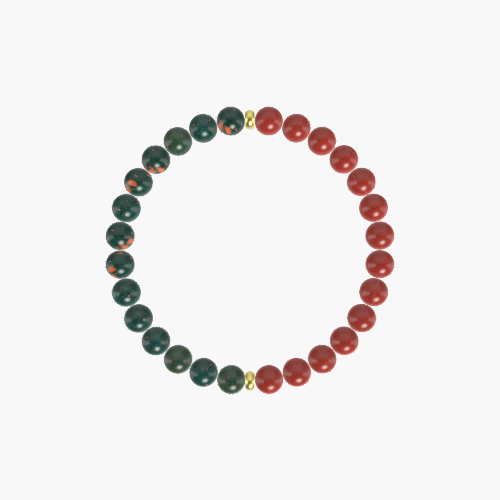 Red Jasper and Bloodstone Bracelet