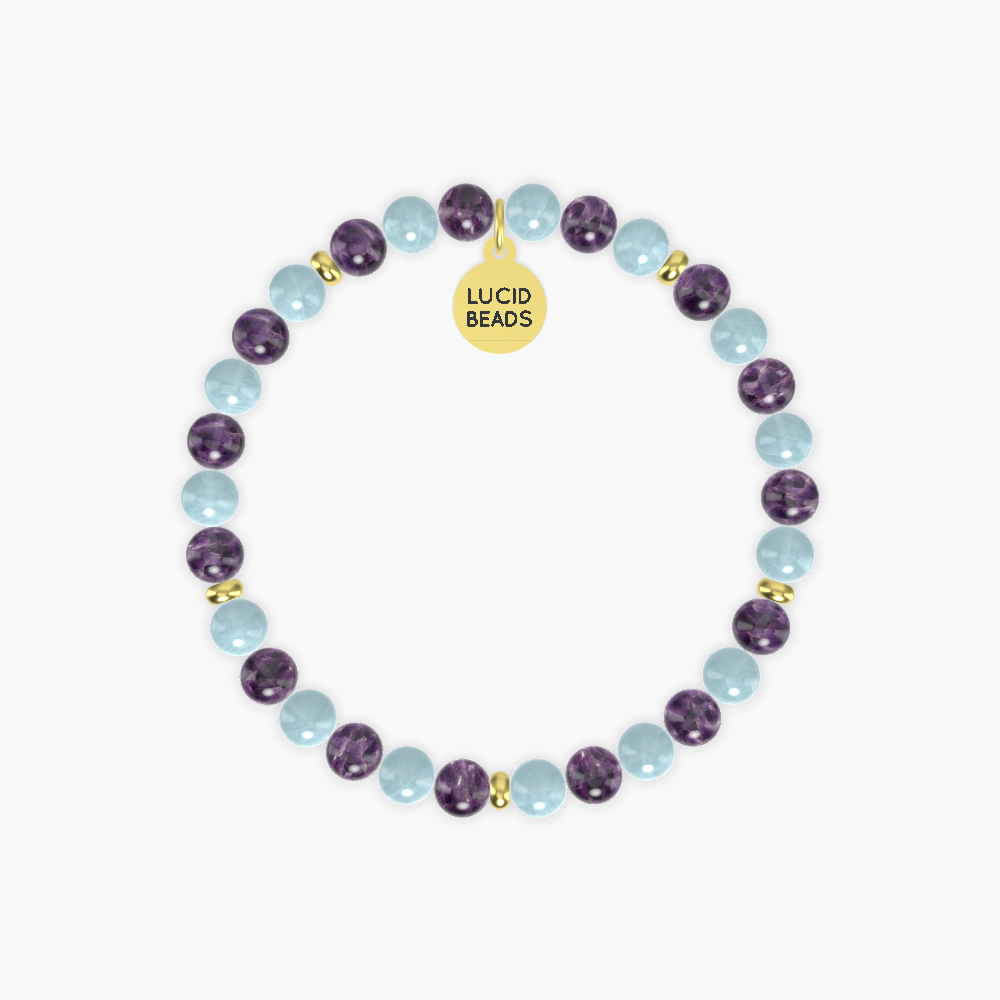 Freedom Harmony - Aquamarine and Amethyst Bracelet