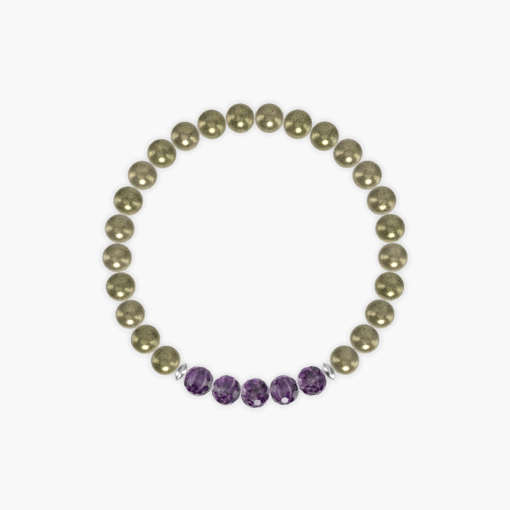 Pyrite and Amethyst Bracelet