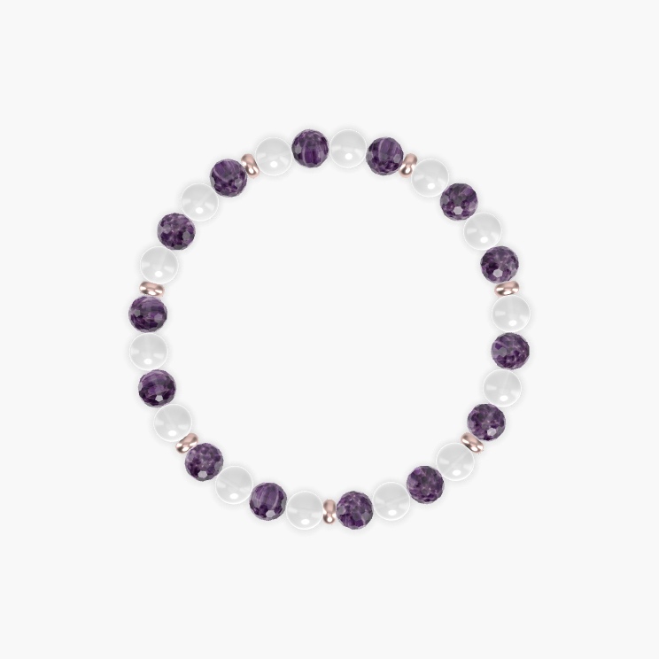 Amethyst and White Jade Bracelet