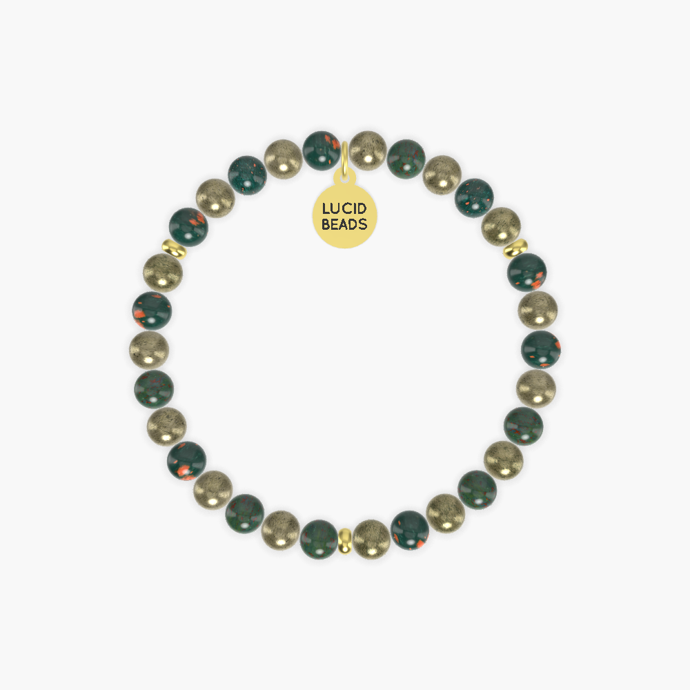 Pyrite and Bloodstone Bracelet