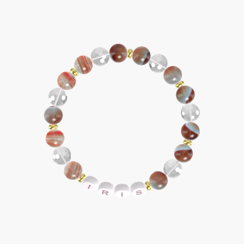 Sardonyx and Clear Quartz Bracelet