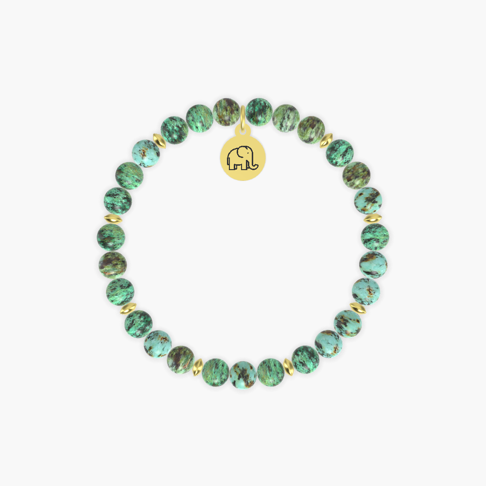 Celebrating Save the Elephant Day - African Turquoise Bracelet