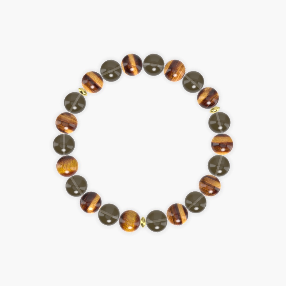 Smoky Quartz and Tiger Eye Bracelet