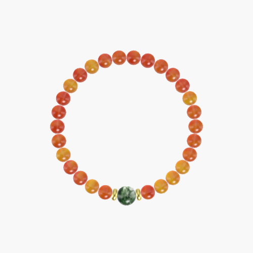 Carnelian and Moss Agate Bracelet