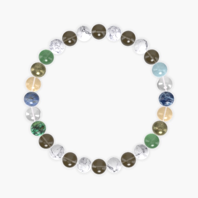 Smoky Quartz, Howlite, Aventurine and more Gemstone Bracelet