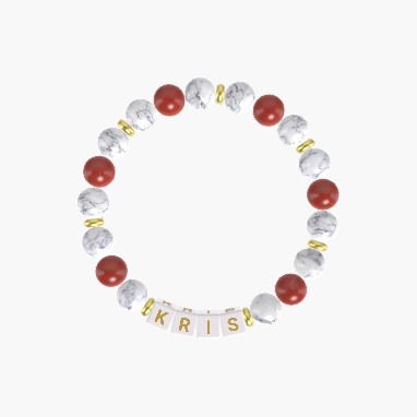 Howlite and Red Jasper Bracelet