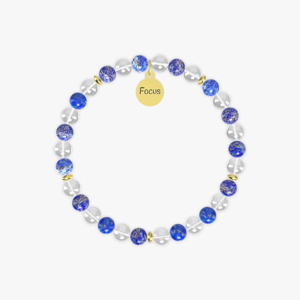 Clarity Lapis - Clear Quartz and Lapis Lazuli Bracelet