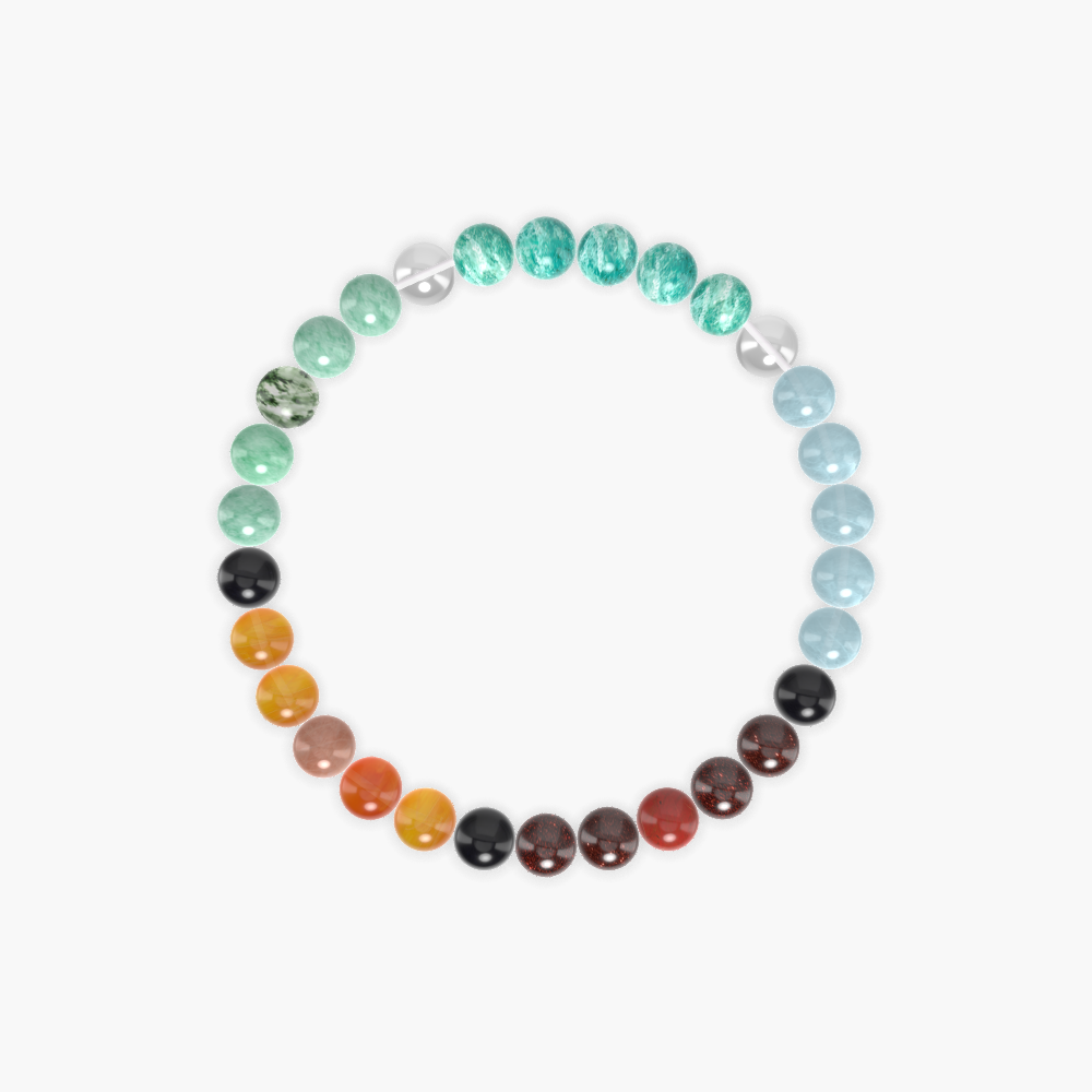 Aquamarine, Amazonite, Garnet and more Gemstone Bracelet
