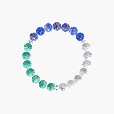 Howlite, Lapis Lazuli and Amazonite Bracelet