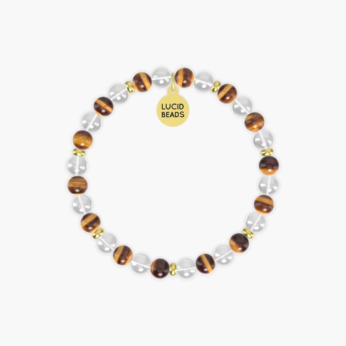Crystal Focus - Clear Quartz and Tiger Eye Bracelet
