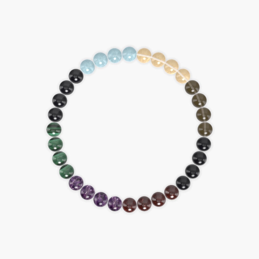 Garnet, Black Obsidian, Smoky Quartz and more Gemstone Bracelet