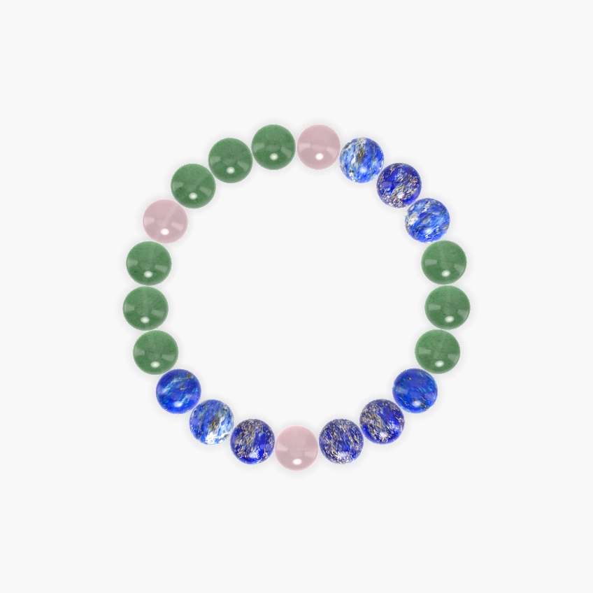 Lapis Lazuli, Aventurine and Rose Quartz Bracelet