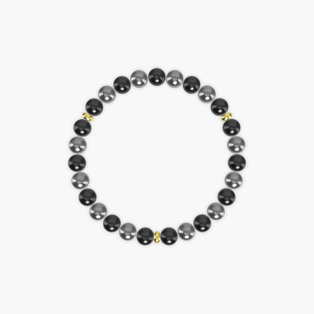 Black Tourmaline and Hematite Bracelet
