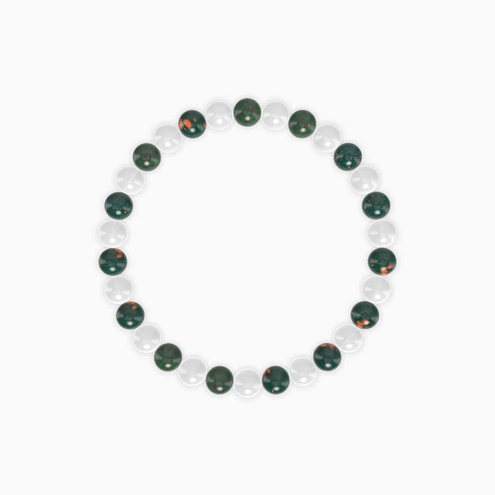 White Jade and Bloodstone Bracelet
