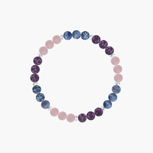 Amethyst, Sodalite and Rose Quartz Bracelet
