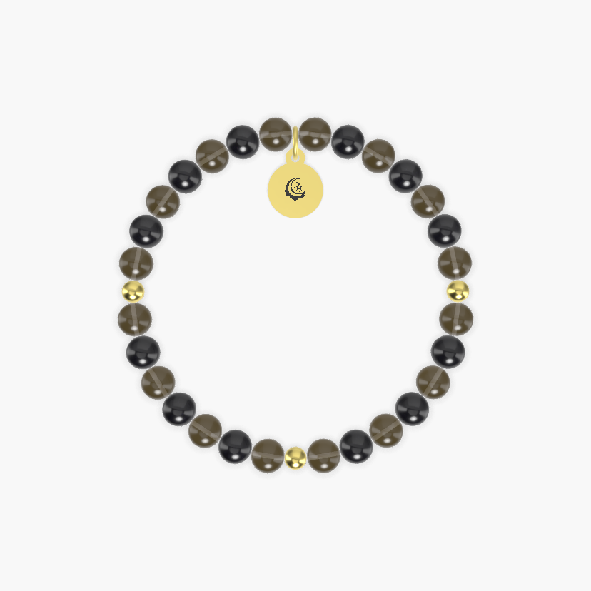 Smoky Quartz and Black Tourmaline Bracelet