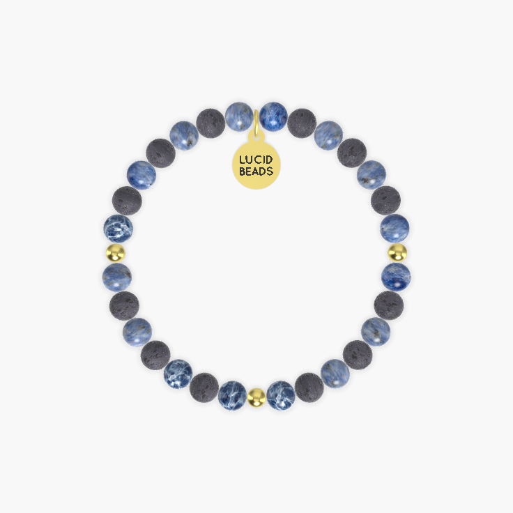 Sodalite and Lava Rock Bracelet