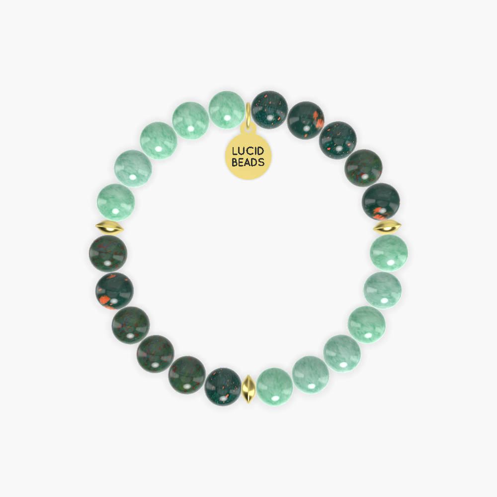Green Jade and Bloodstone Bracelet