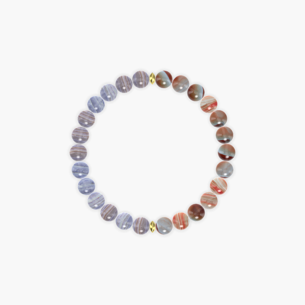 Sardonyx and Blue Lace Agate Bracelet