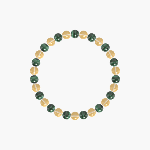 Citrine and Malachite Bracelet