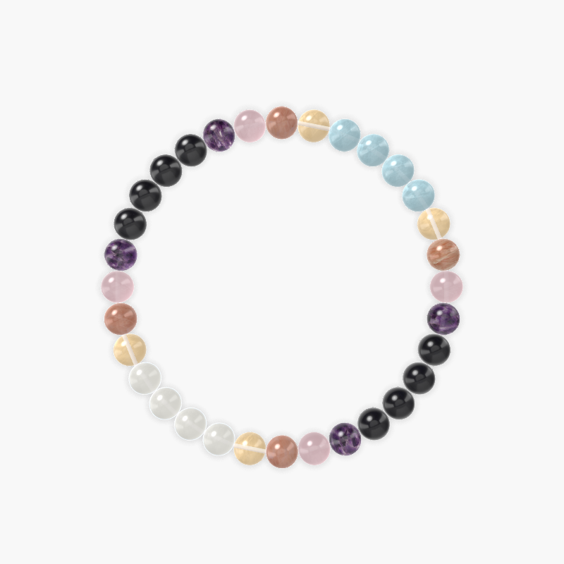 Black Tourmaline, Amethyst, Rose Quartz and more Gemstone Bracelet