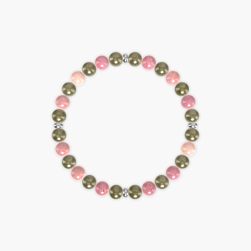 Pyrite and Rhodonite Bracelet