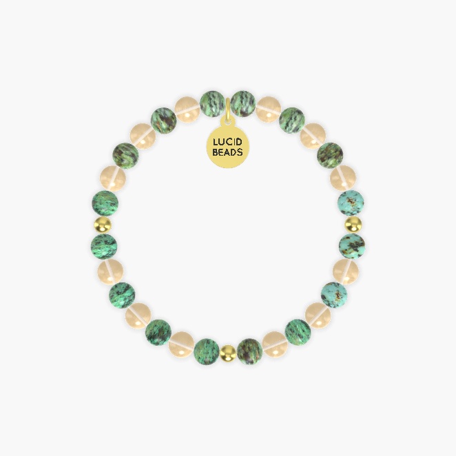 African Turquoise and Citrine Bracelet