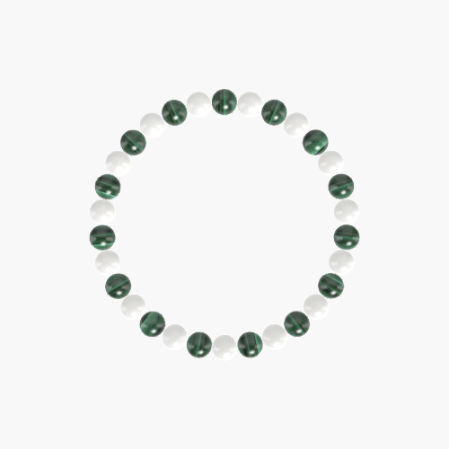 White Jade and Malachite Bracelet