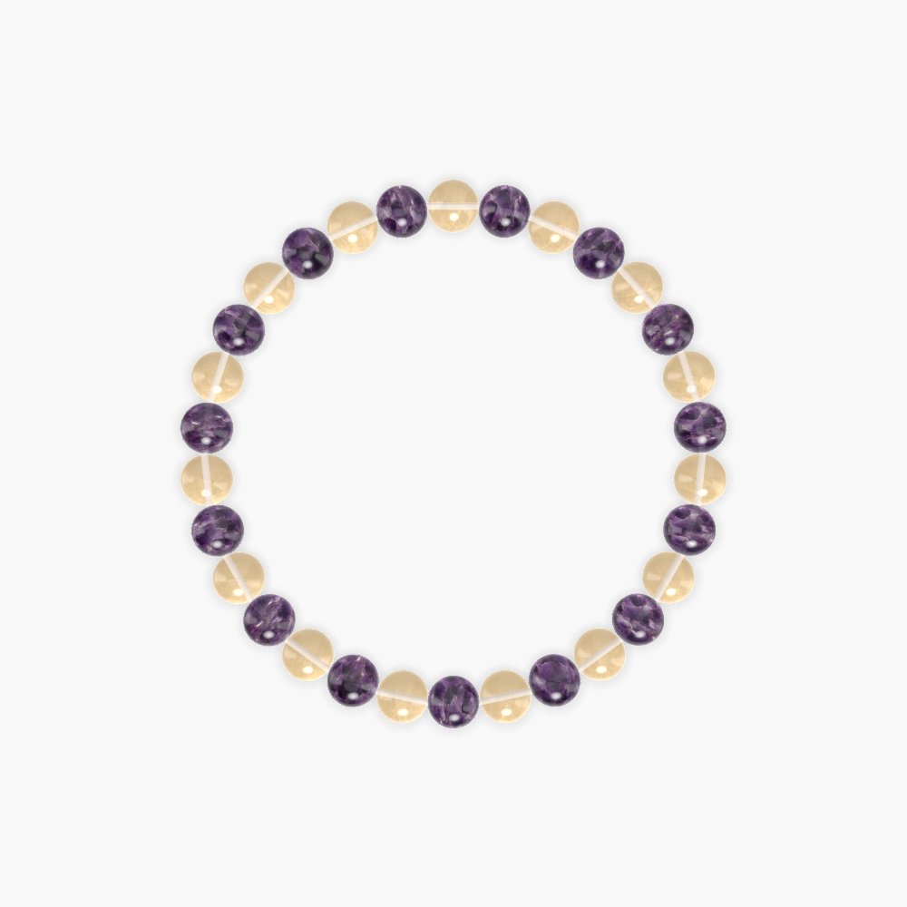 Intellect's Embrace - Amethyst and Citrine Bracelet