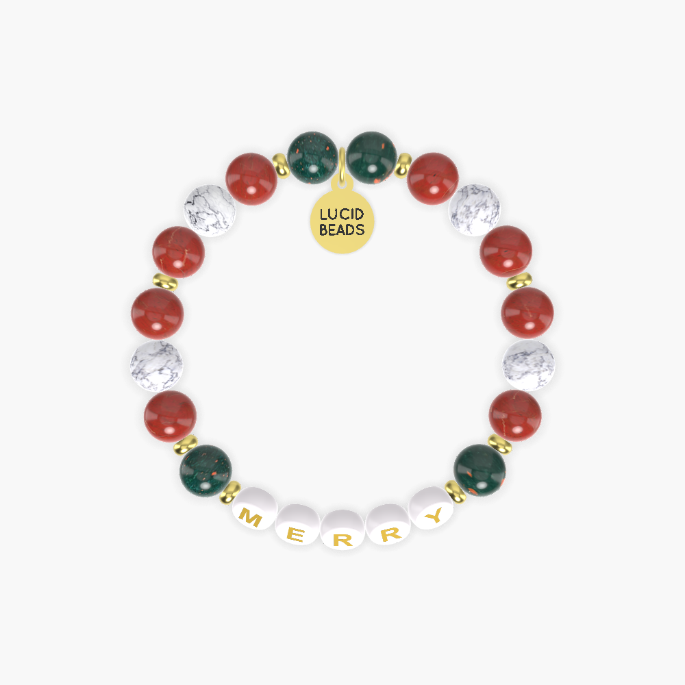 Red Jasper, Bloodstone and Howlite Bracelet