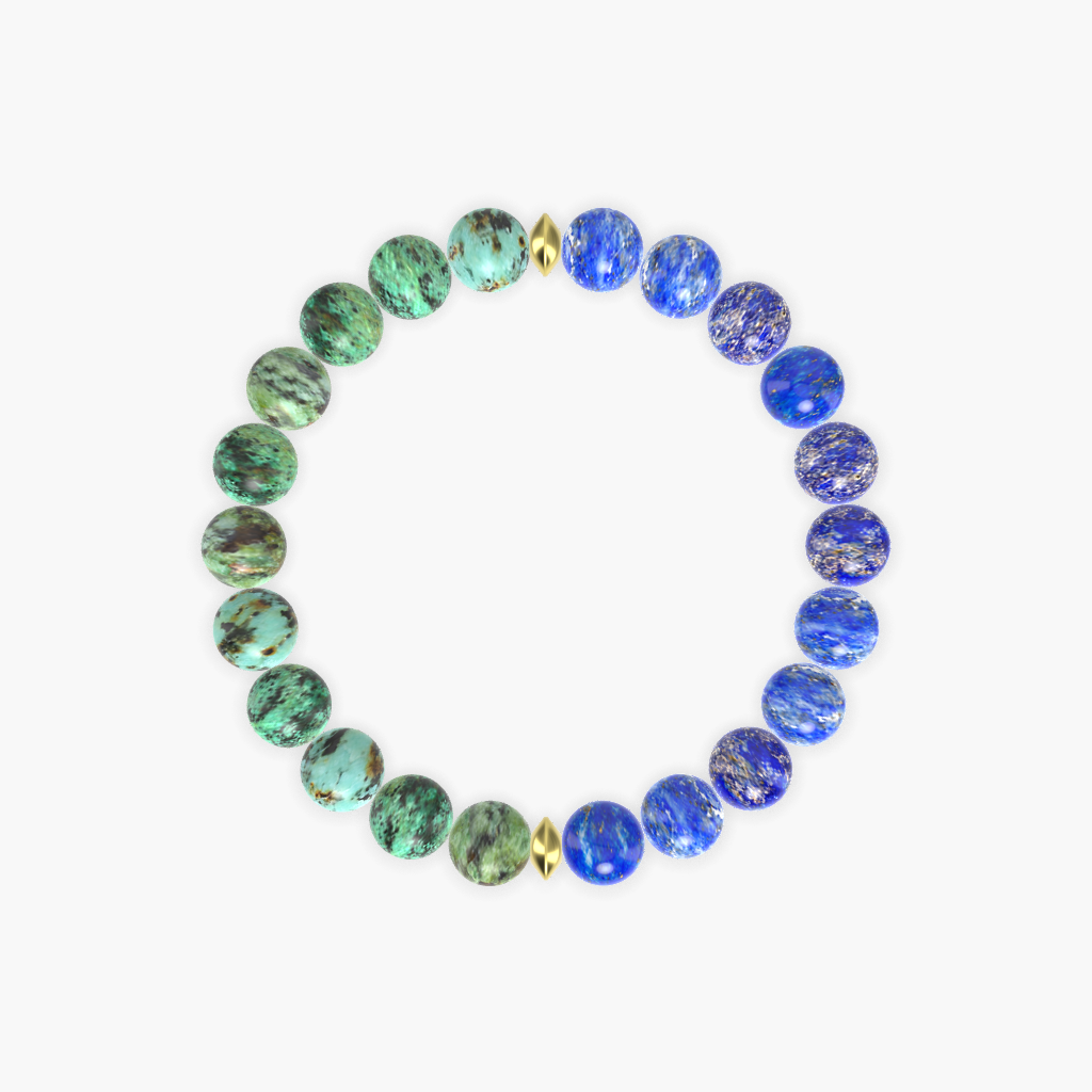 Lapis Lazuli and African Turquoise Bracelet