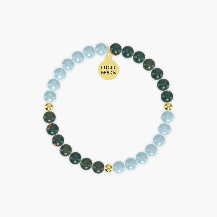 Aquamarine and Bloodstone Bracelet