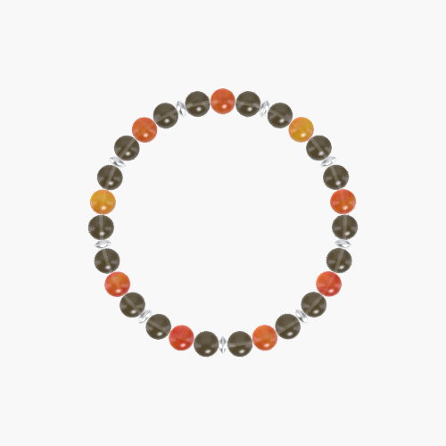 Smoky Quartz and Carnelian Bracelet