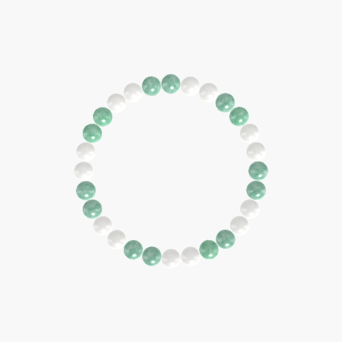 White Jade and Green Jade Bracelet