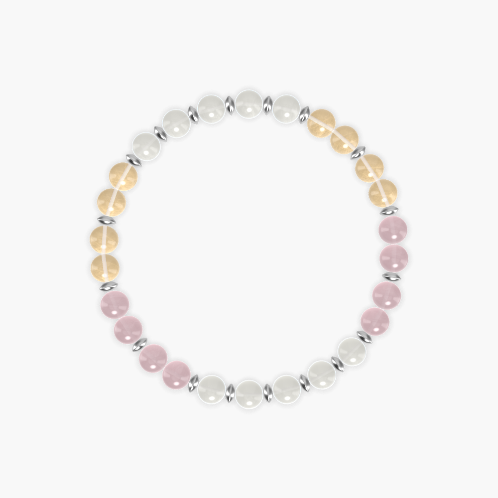 Moonstone, Rose Quartz and Citrine Bracelet