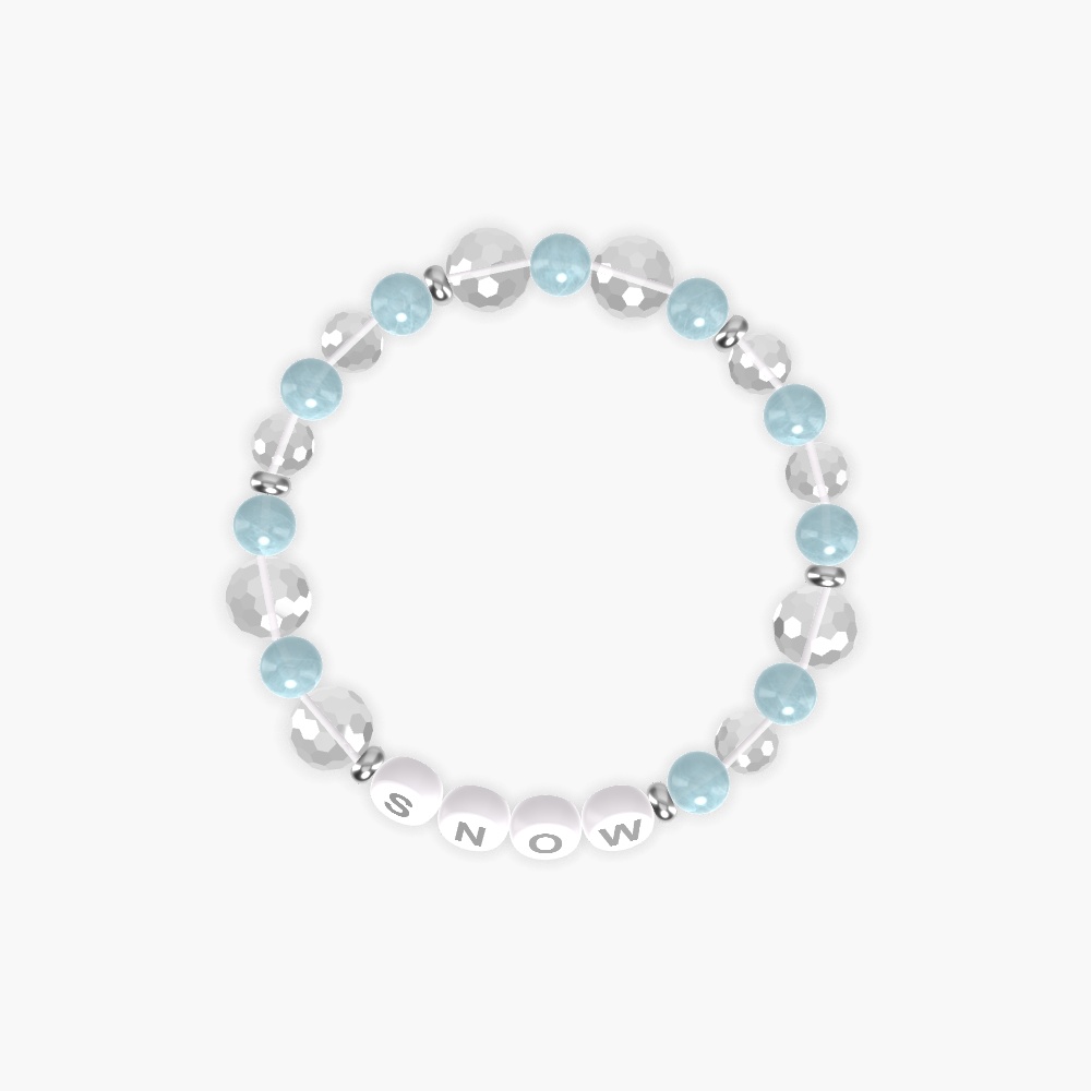 Aquamarine and Clear Quartz Bracelet