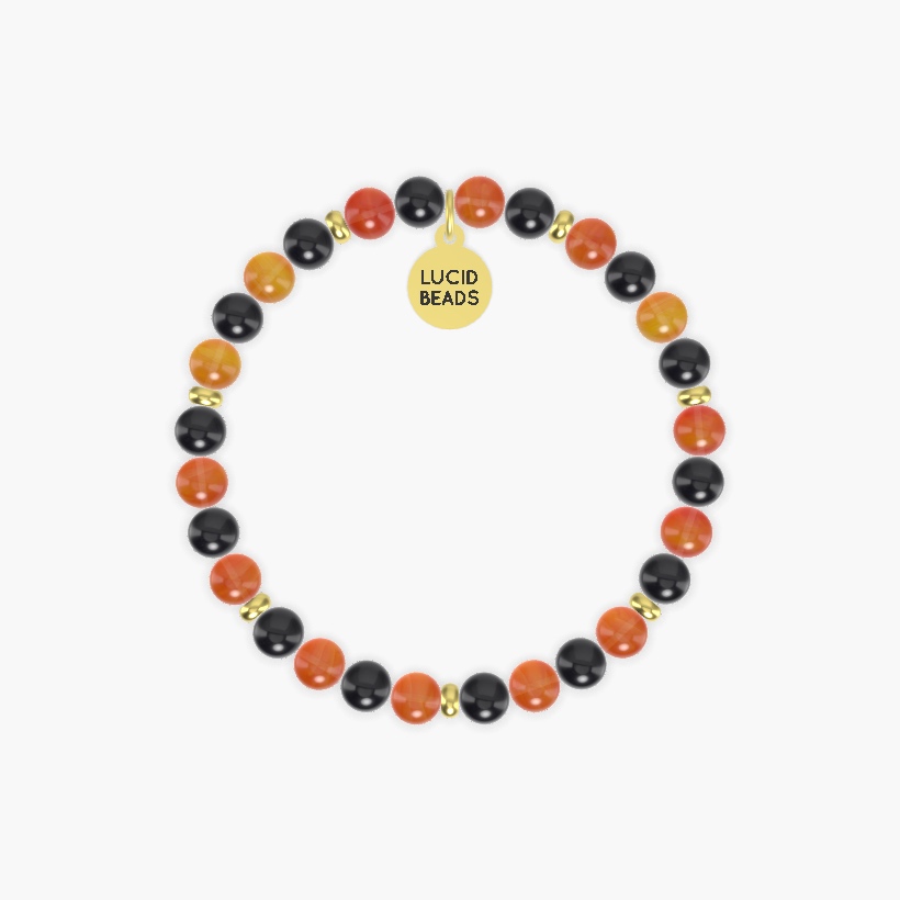 Black Onyx and Carnelian Bracelet