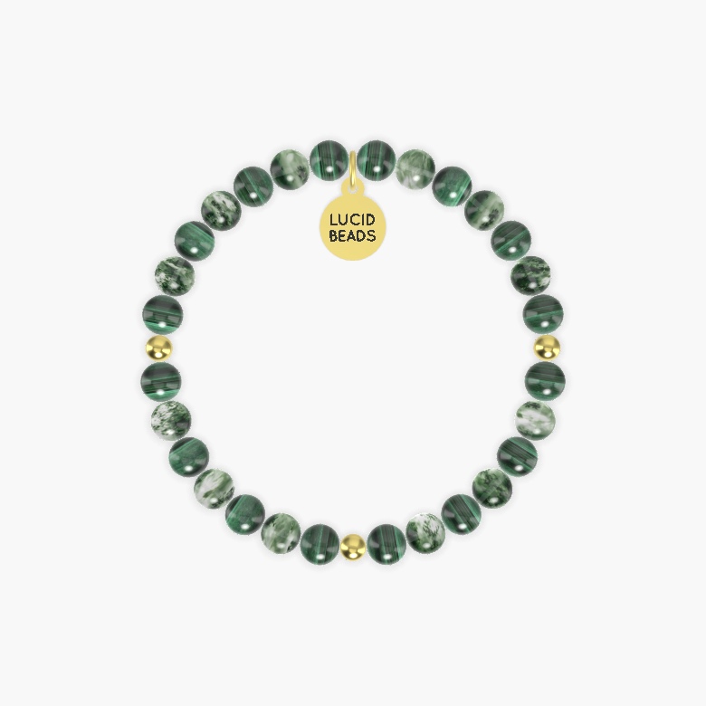 Malachite and Moss Agate Bracelet