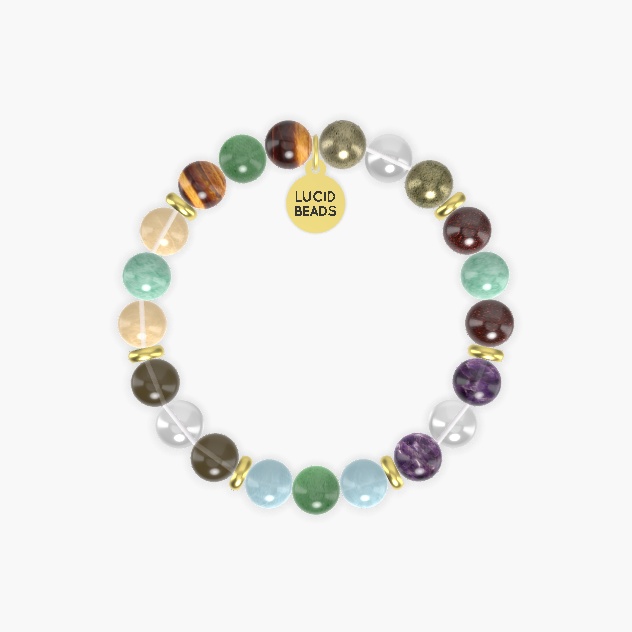 Clear Quartz, Aventurine, Aquamarine and more Gemstone Bracelet